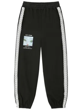 0 8 Lace Cat Jogger Pants Black