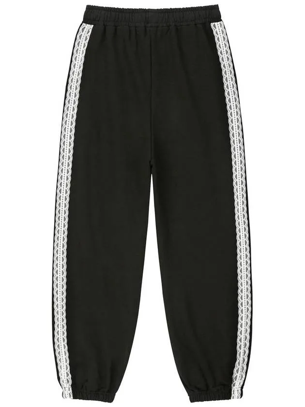 0 8 Lace Cat Jogger Pants Black