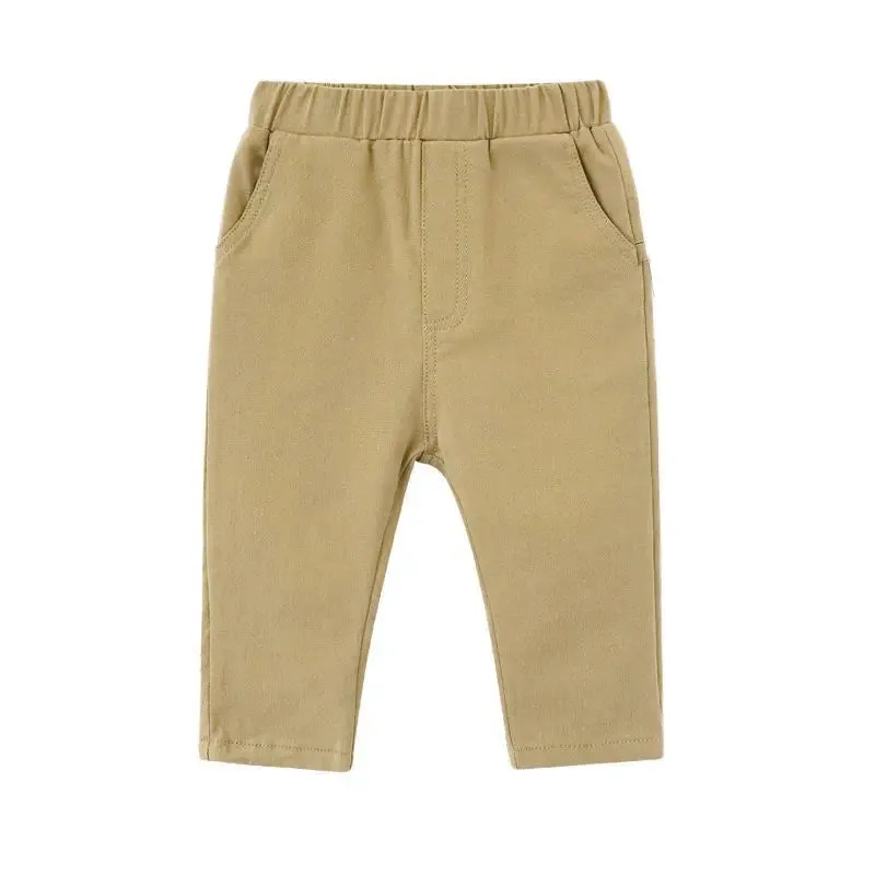 1 -7 Years Spring Fall Kids Children Pants Baby Boy Cotton Washed Casual Trousers Elastic Waist Straight Multiple Styles
