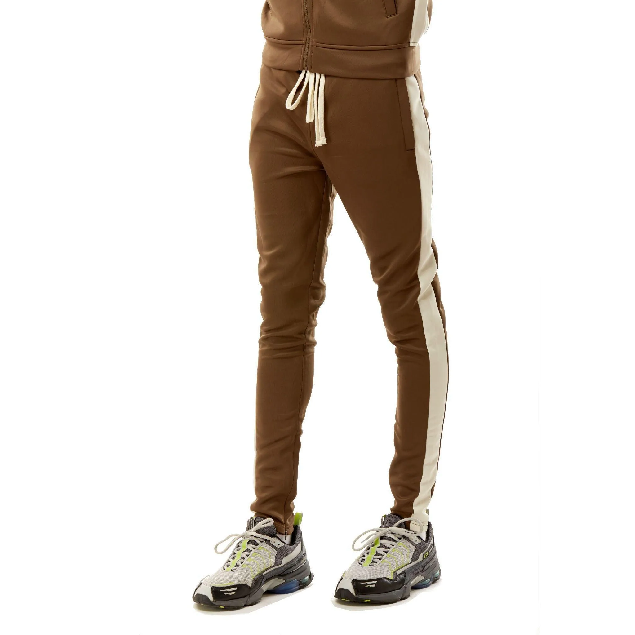 401 Track Pants - Brown & Cream