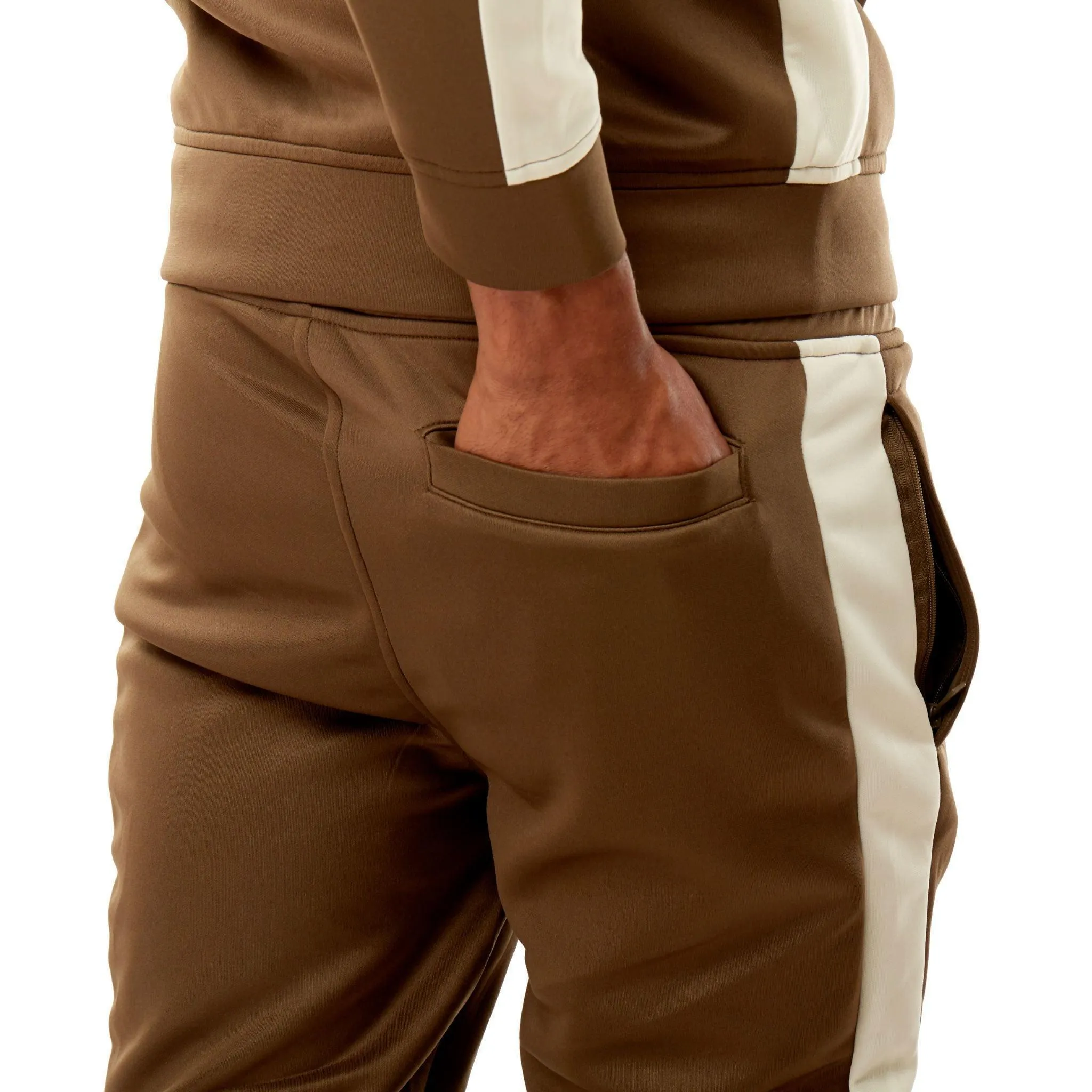 401 Track Pants - Brown & Cream