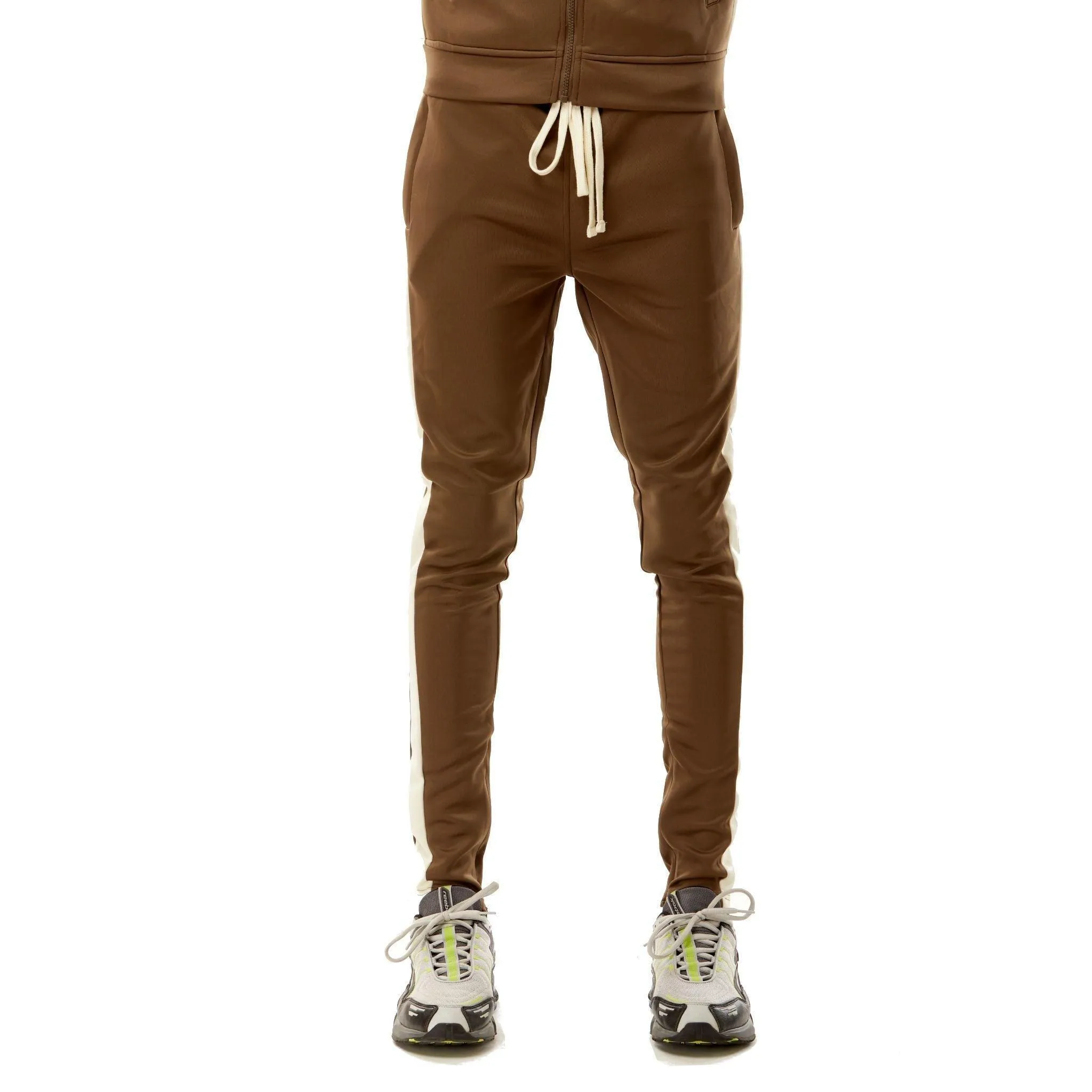401 Track Pants - Brown & Cream