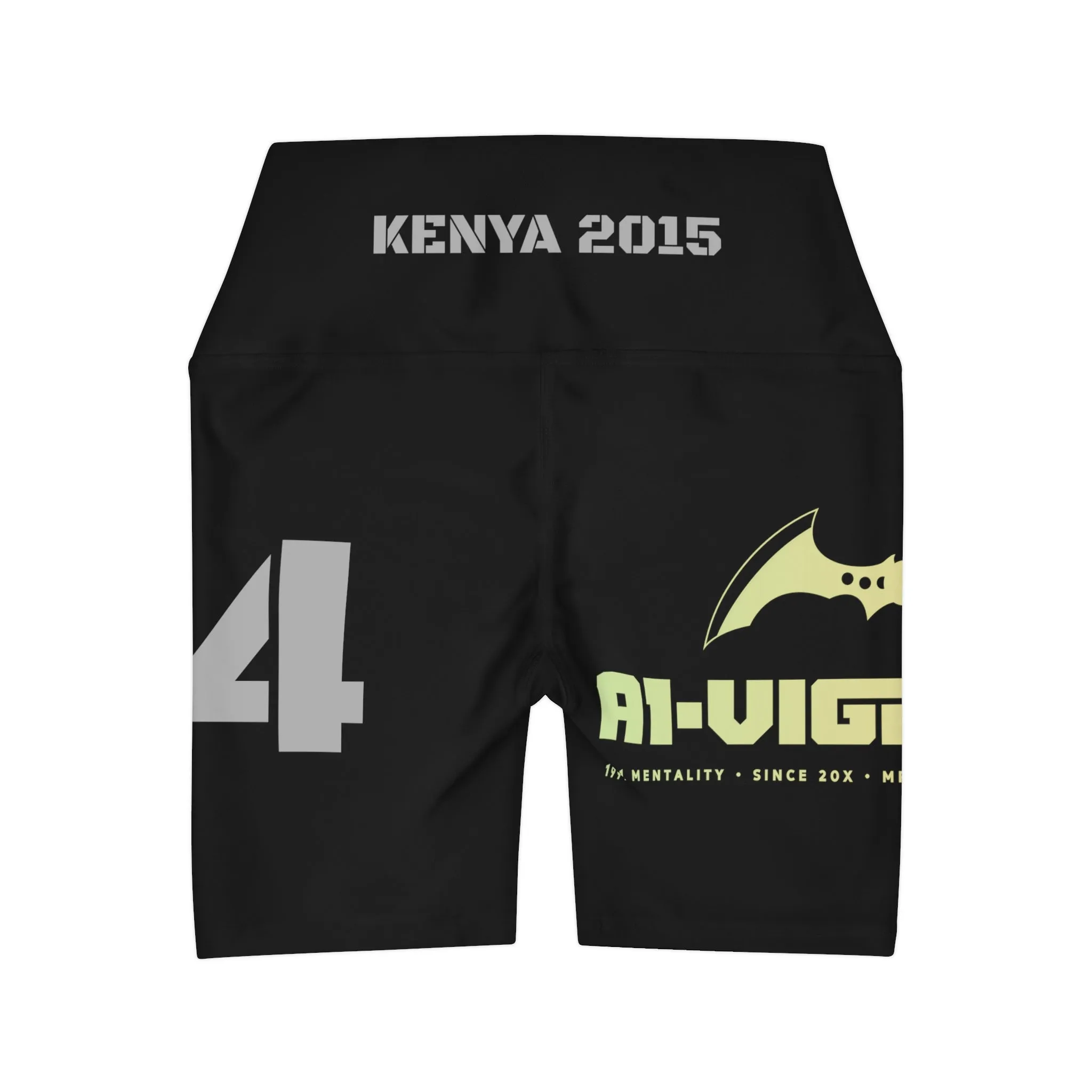 A1Vigilante 2014 Kenya  High Waisted Yoga Shorts (AOP)