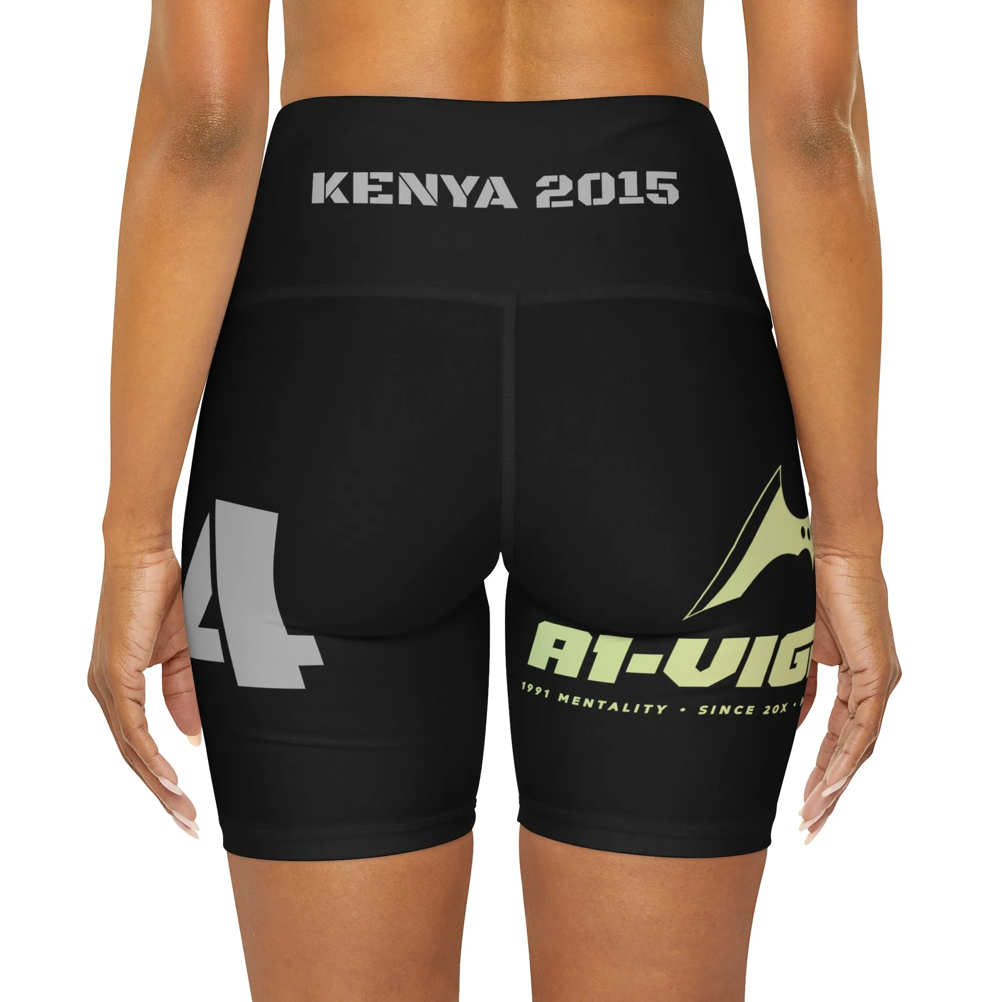 A1Vigilante 2014 Kenya  High Waisted Yoga Shorts (AOP)