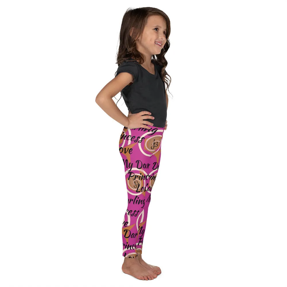 AJBeneficial Whirl Print Kid's Leggings in Purplish Pink