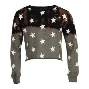Allover Stars Bleach Dip Dye Sweatshirt