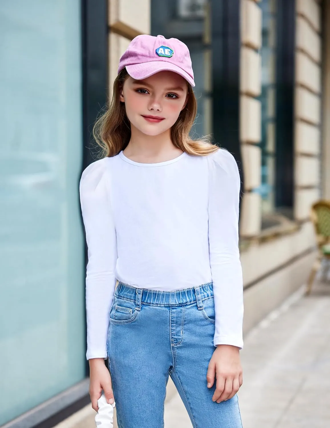 Arshiner Girls Shirts Puff Long Sleeve Shirts Casual Tops