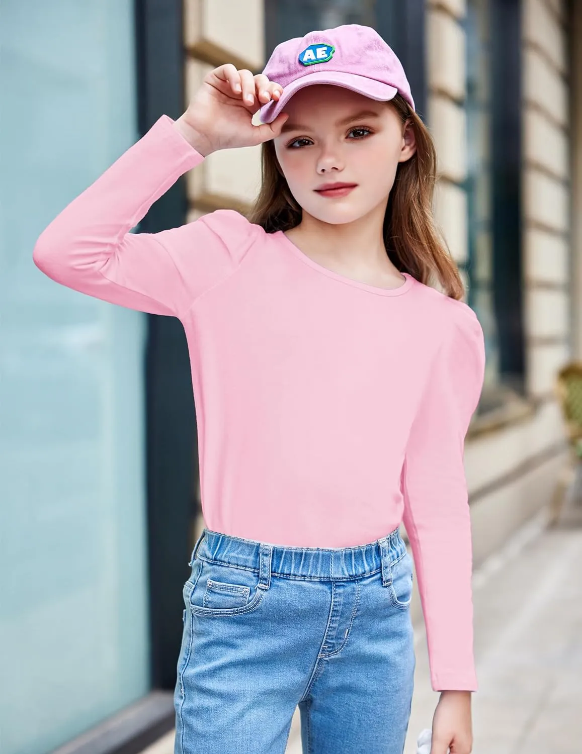 Arshiner Girls Shirts Puff Long Sleeve Shirts Casual Tops