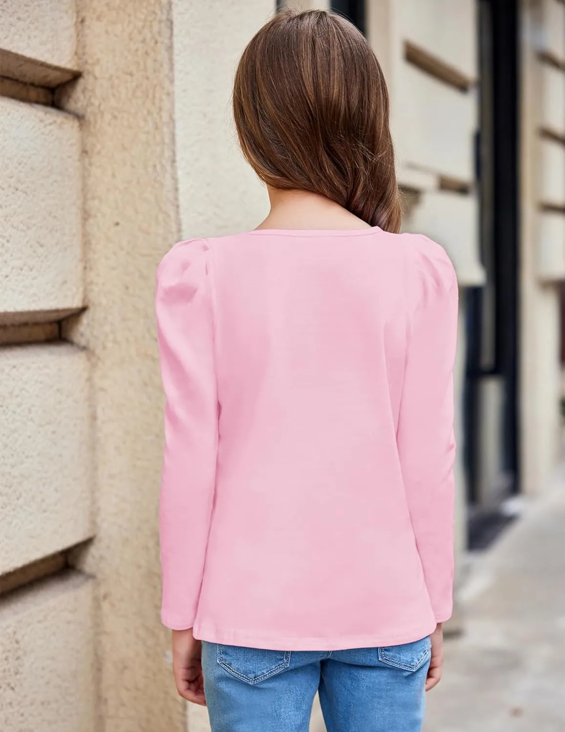 Arshiner Girls Shirts Puff Long Sleeve Shirts Casual Tops