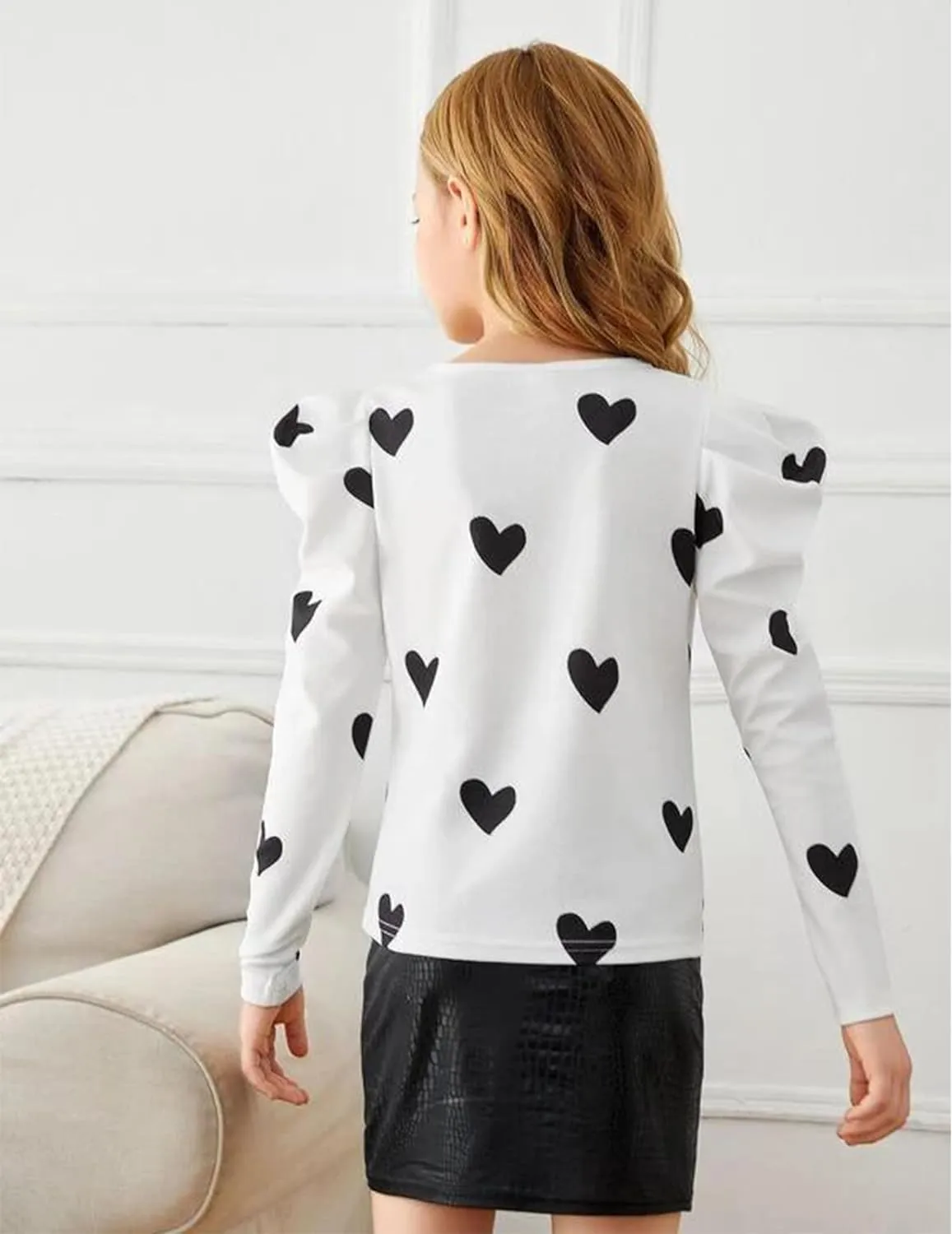 Arshiner Girls Shirts Puff Long Sleeve Shirts Casual Tops