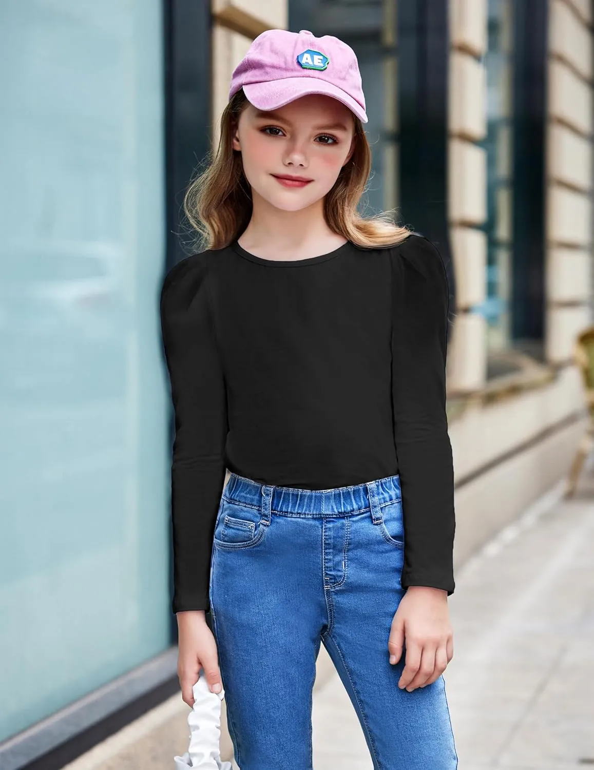 Arshiner Girls Shirts Puff Long Sleeve Shirts Casual Tops