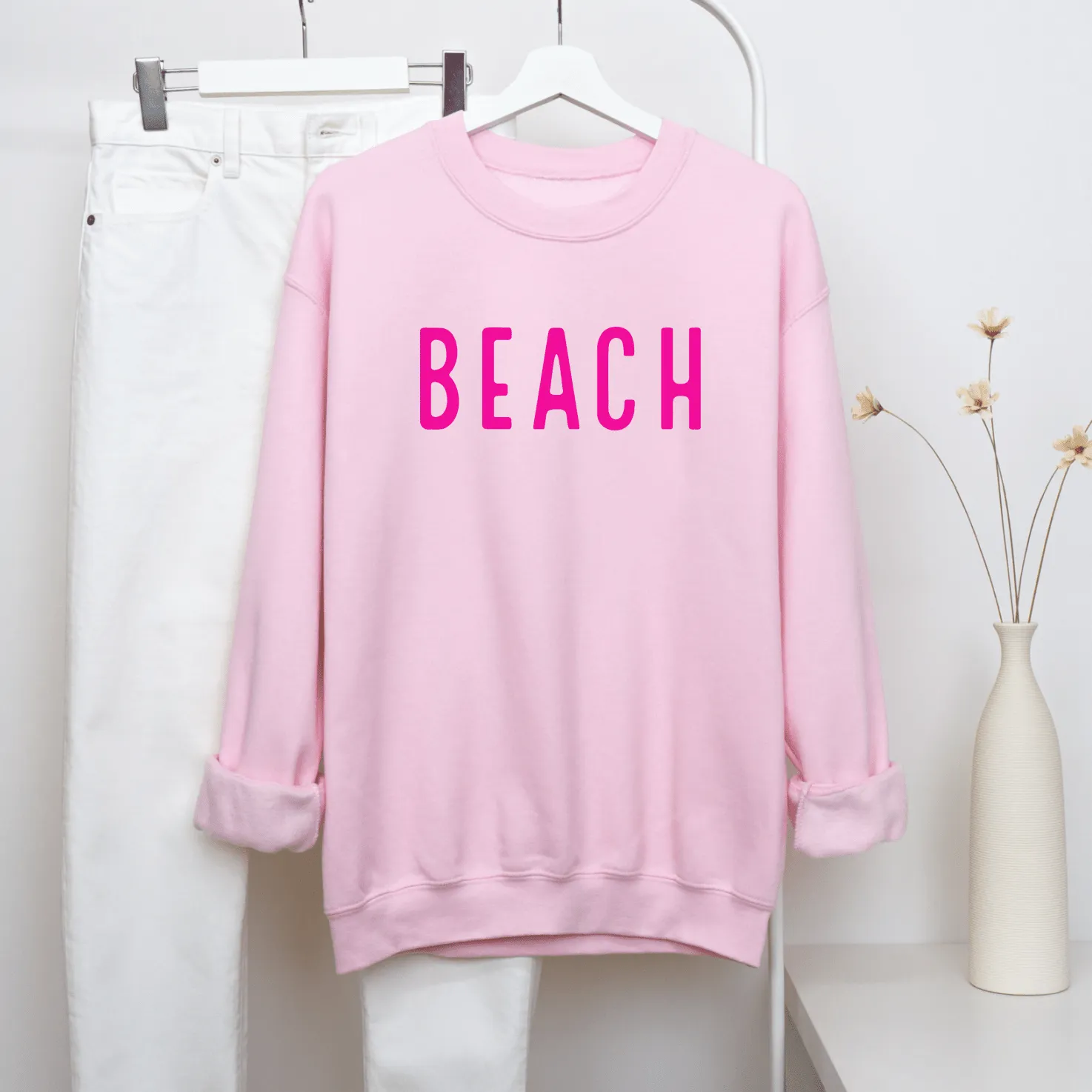 Beach Pink Ladies Sweatshirt
