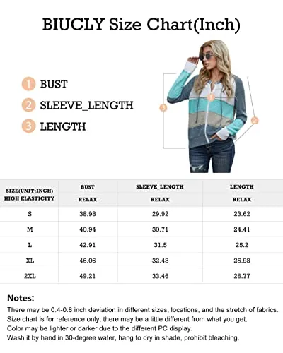 Biucly Womens Solid Color Lightweight Knit Sweater Casual Long Sleeve Zip Up Hoodie Jacket Drawstring Hooded Sweatshirt Tops Fall Fashion Clothes for Women 2022,US 18-20(2XL),Grey