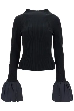 black high neck viscose top 113618100 BLACK