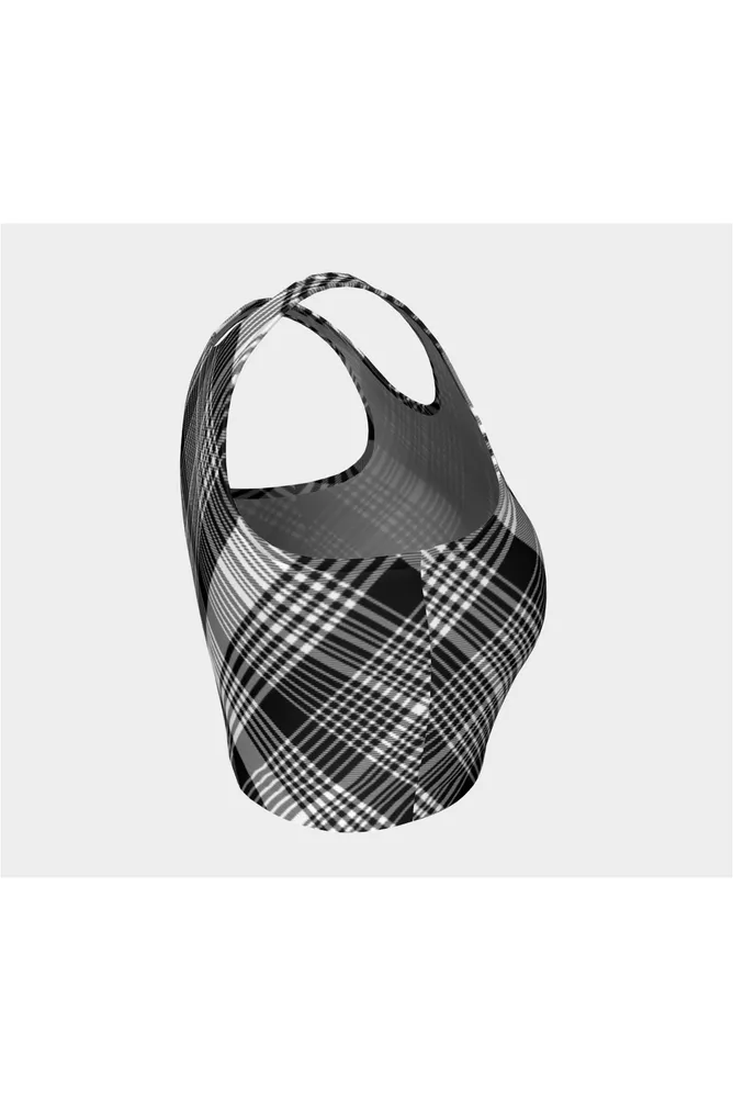 Black Plaid Athletic Top