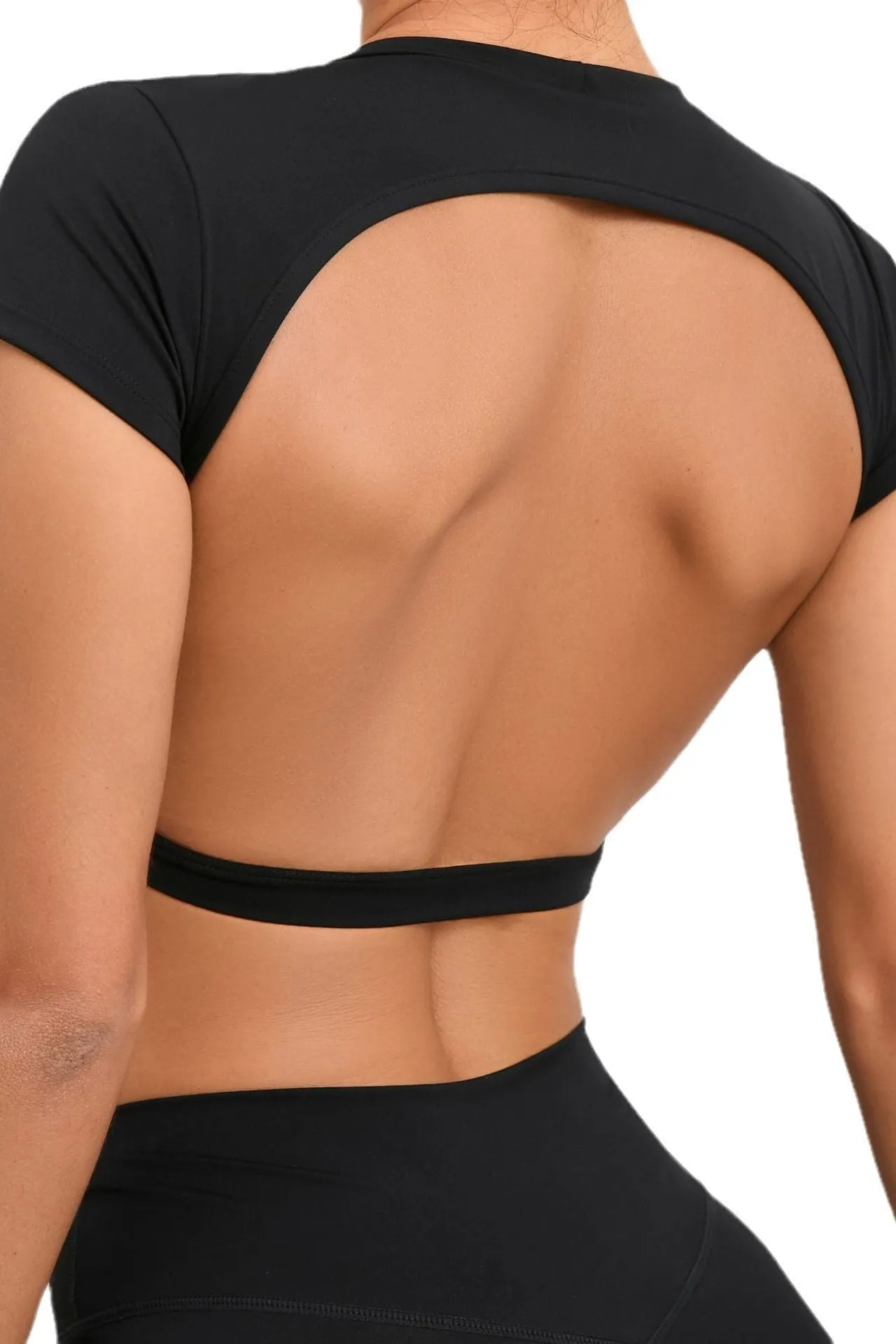 Braless padded nude yoga tops
