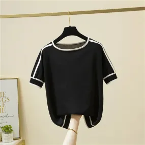 Breathable Knitted Summer Short Sleeve Tops