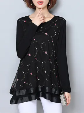Chiffon Loose Patchwork T-Shirts