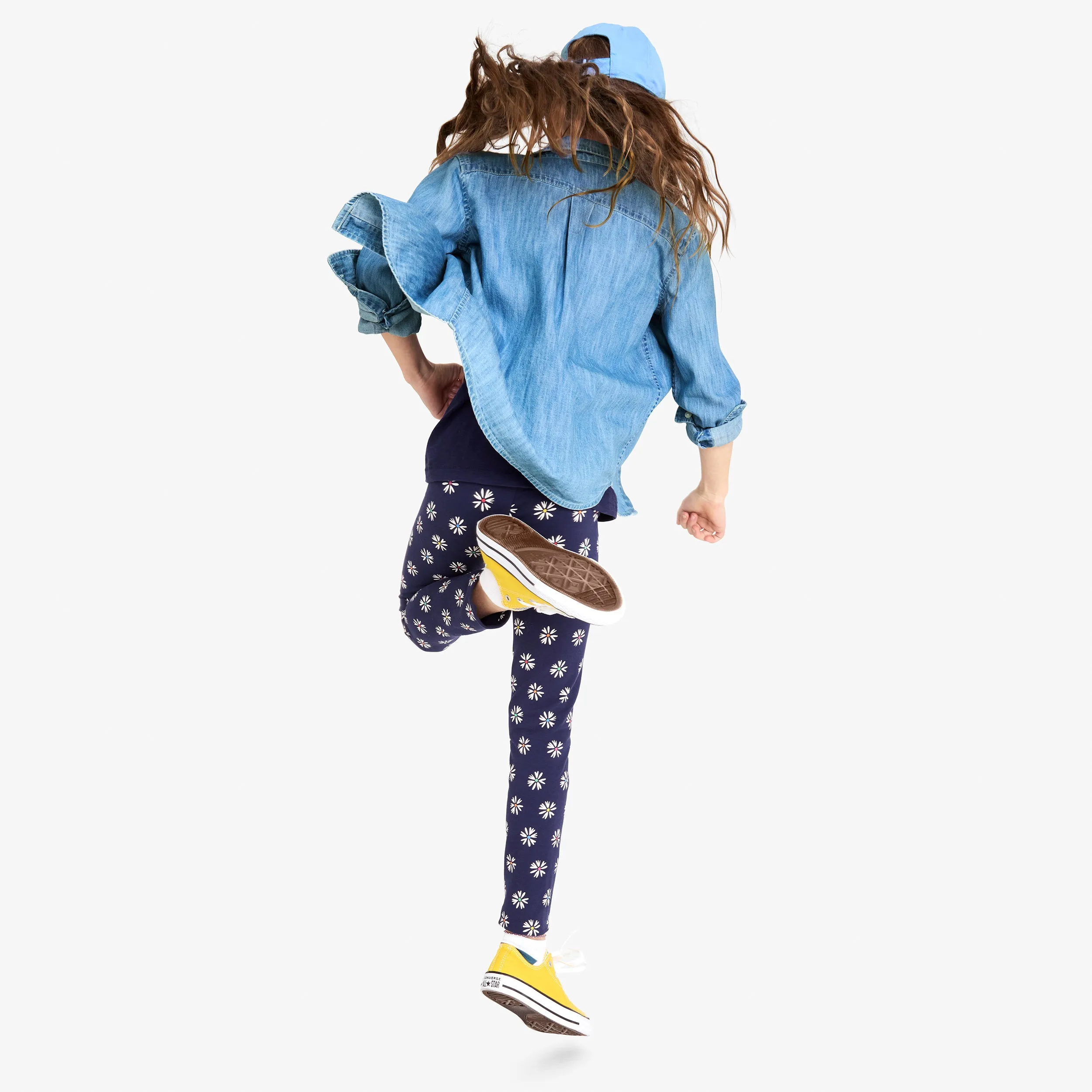 Clearance kids legging in rainbow blooms