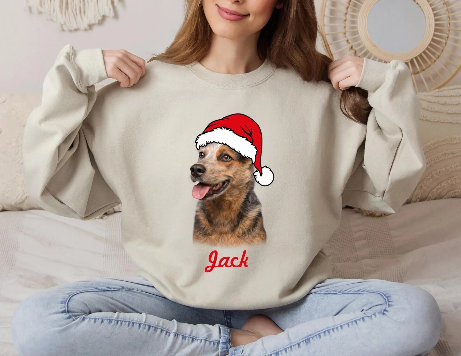 Custom Christmas Pet Sweatshirt, Custom Pet Photo Christmas Sweatshirt, Christmas Pet Sweatshirt, Custom Dog Shirt, Dog Mom Christmas Shirt