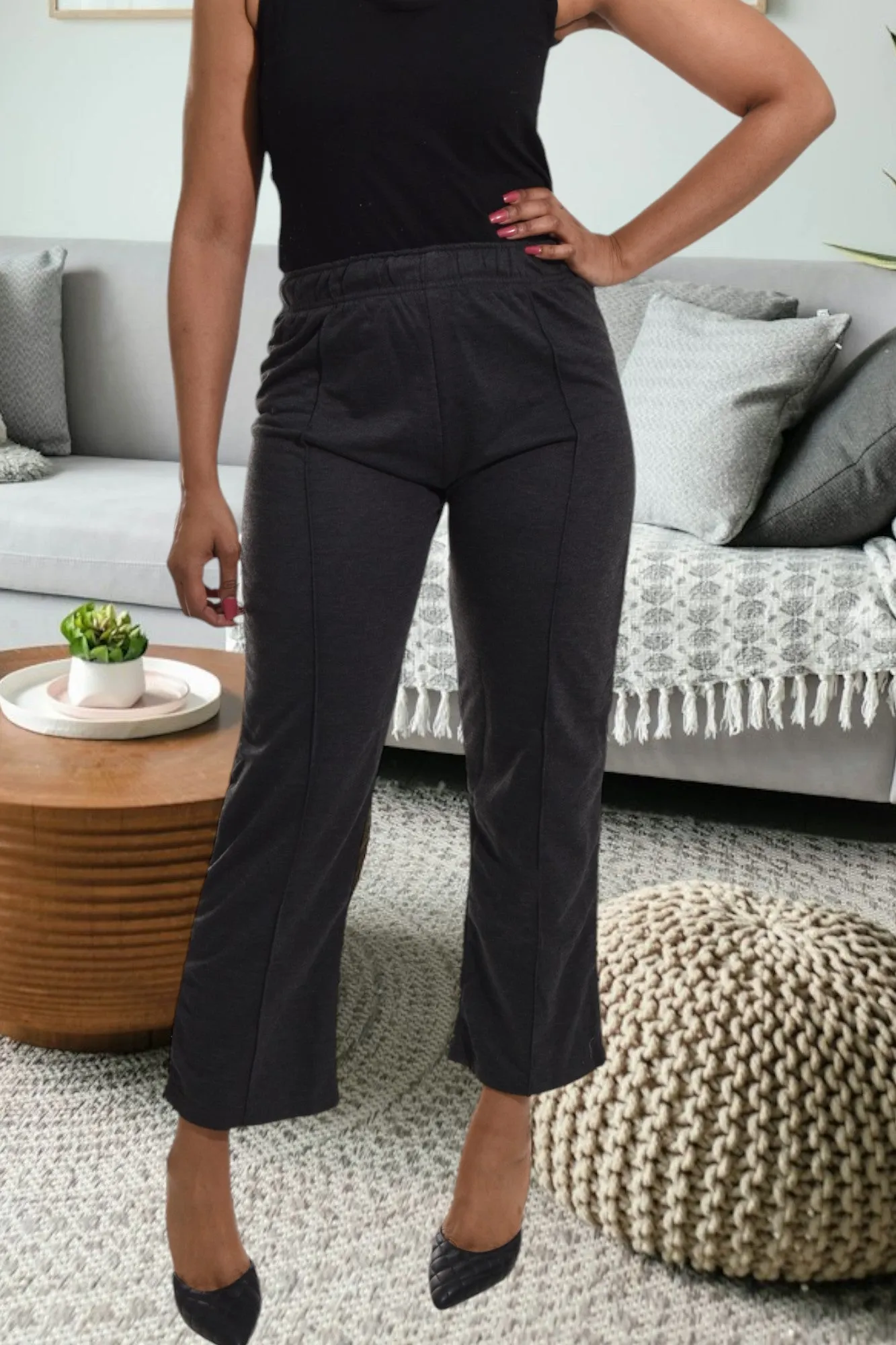 Dark Grey Waisted Pants