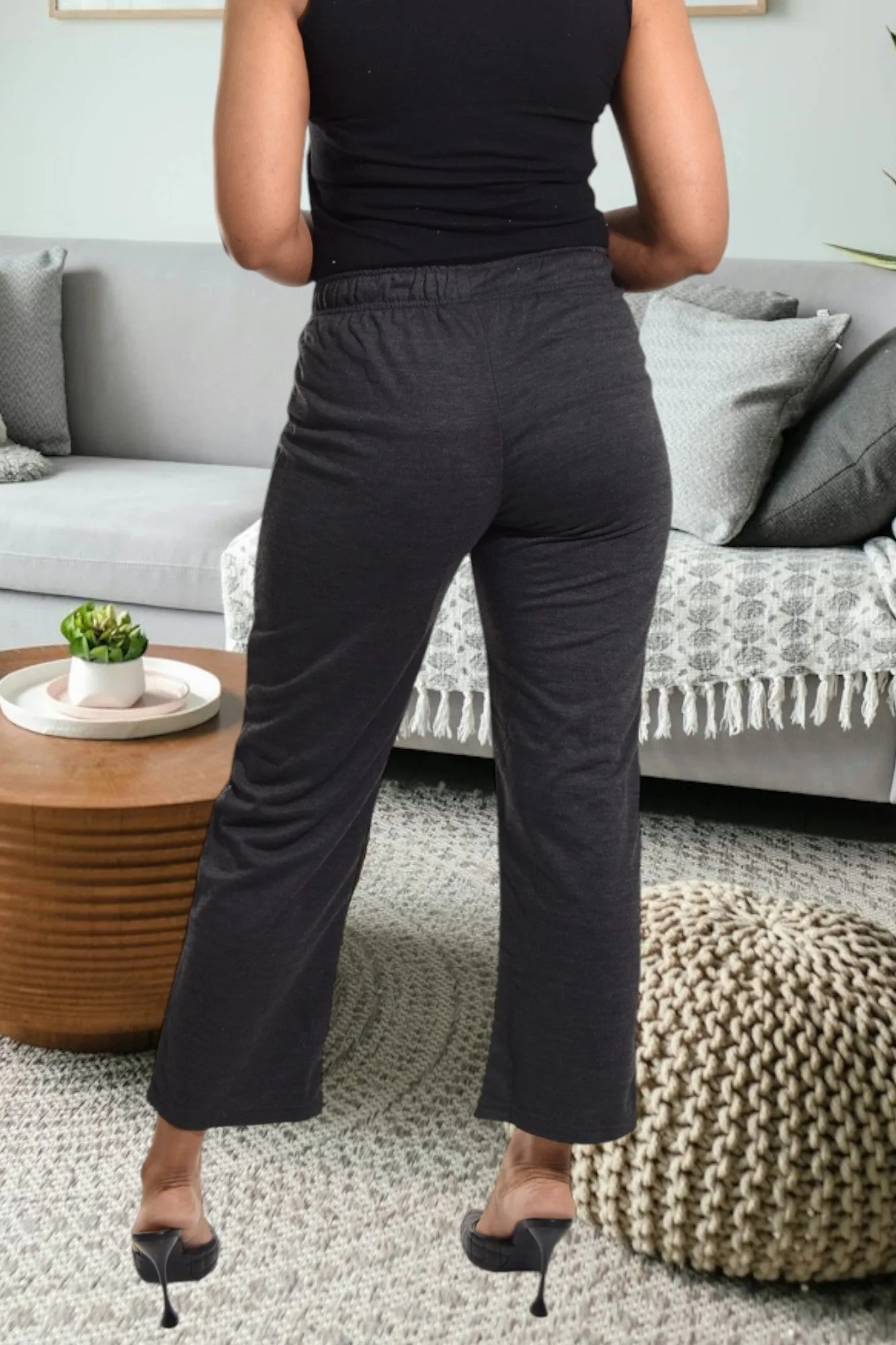 Dark Grey Waisted Pants