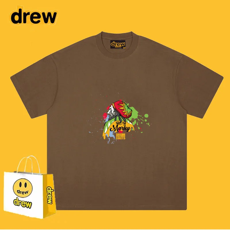 Drew T Shirts Loose Graffiti Printing