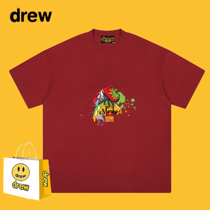 Drew T Shirts Loose Graffiti Printing