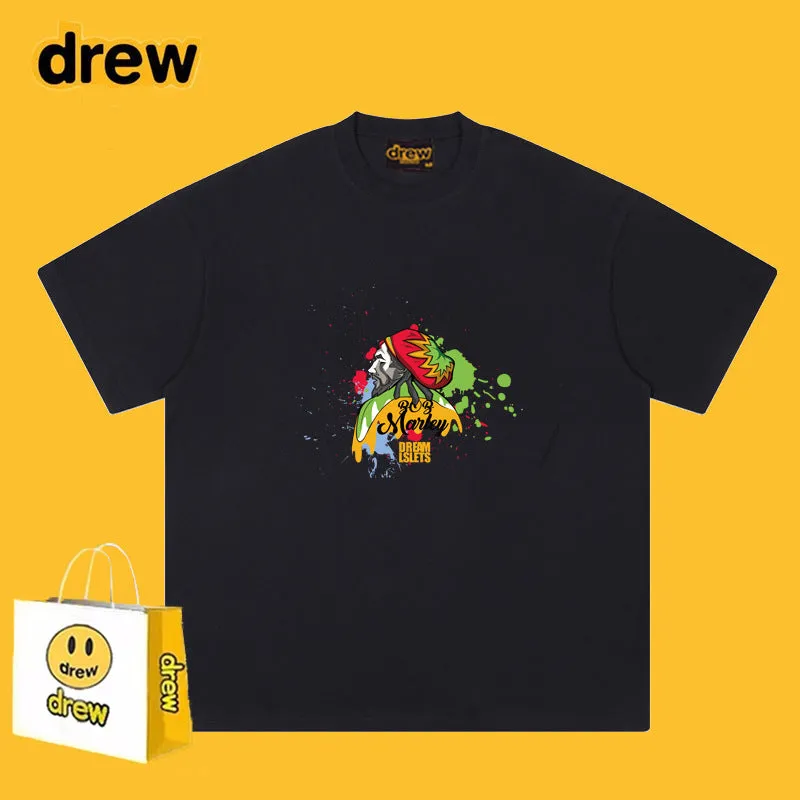 Drew T Shirts Loose Graffiti Printing