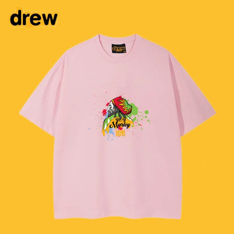 Drew T Shirts Loose Graffiti Printing