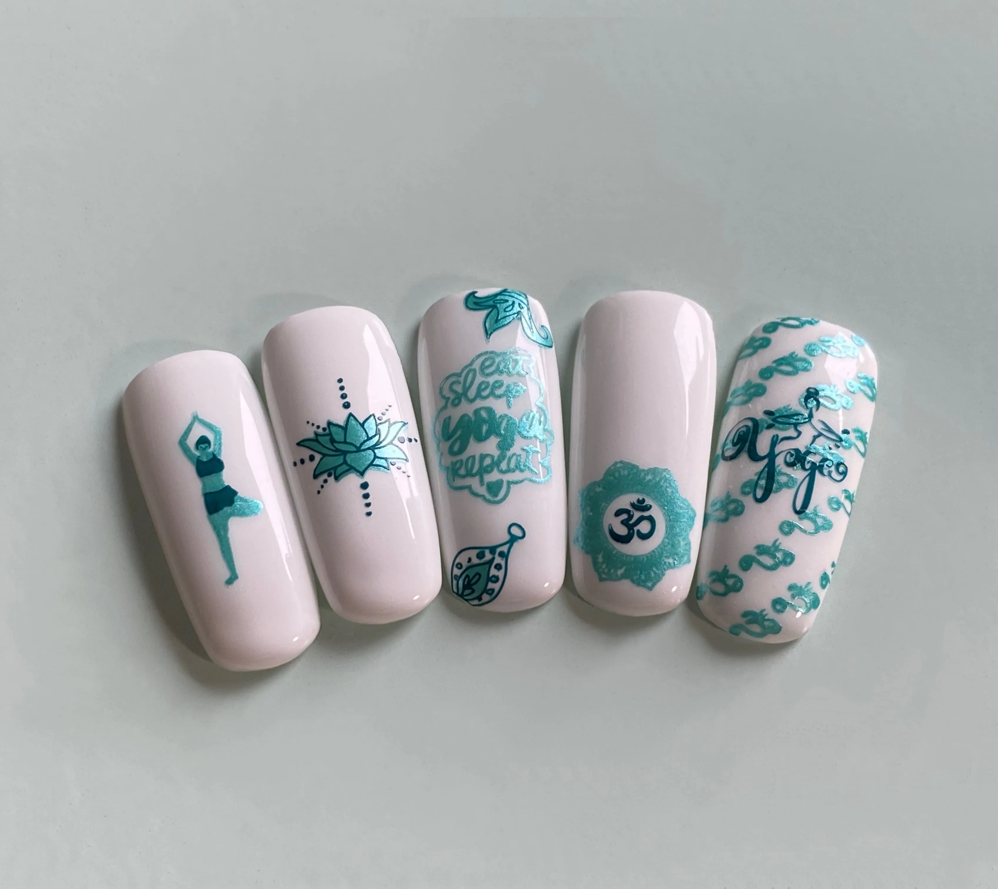 Eat, Sleep, Yoga, Repeat! (CjS-206) Steel Layered Nail Art Stamping Plate