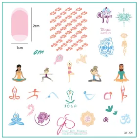 Eat, Sleep, Yoga, Repeat! (CjS-206) Steel Layered Nail Art Stamping Plate
