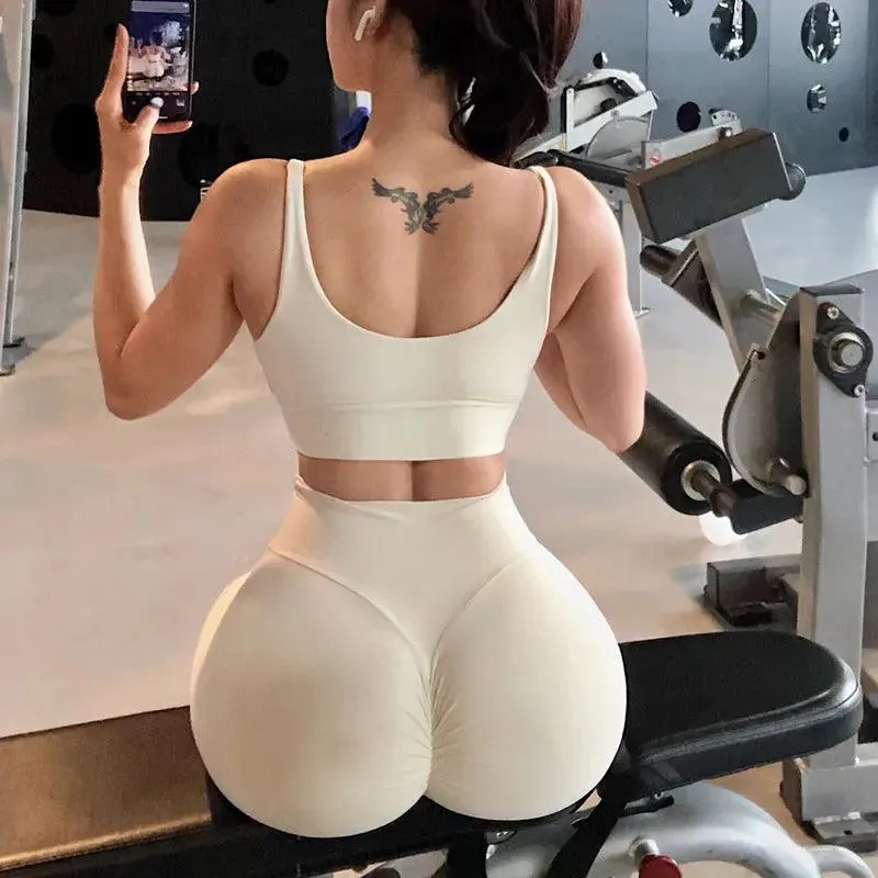 Fitness pants Female lulu nude feeling Yoga pants High waist peach buttock tight breathable quick dry sexy display buttock sports