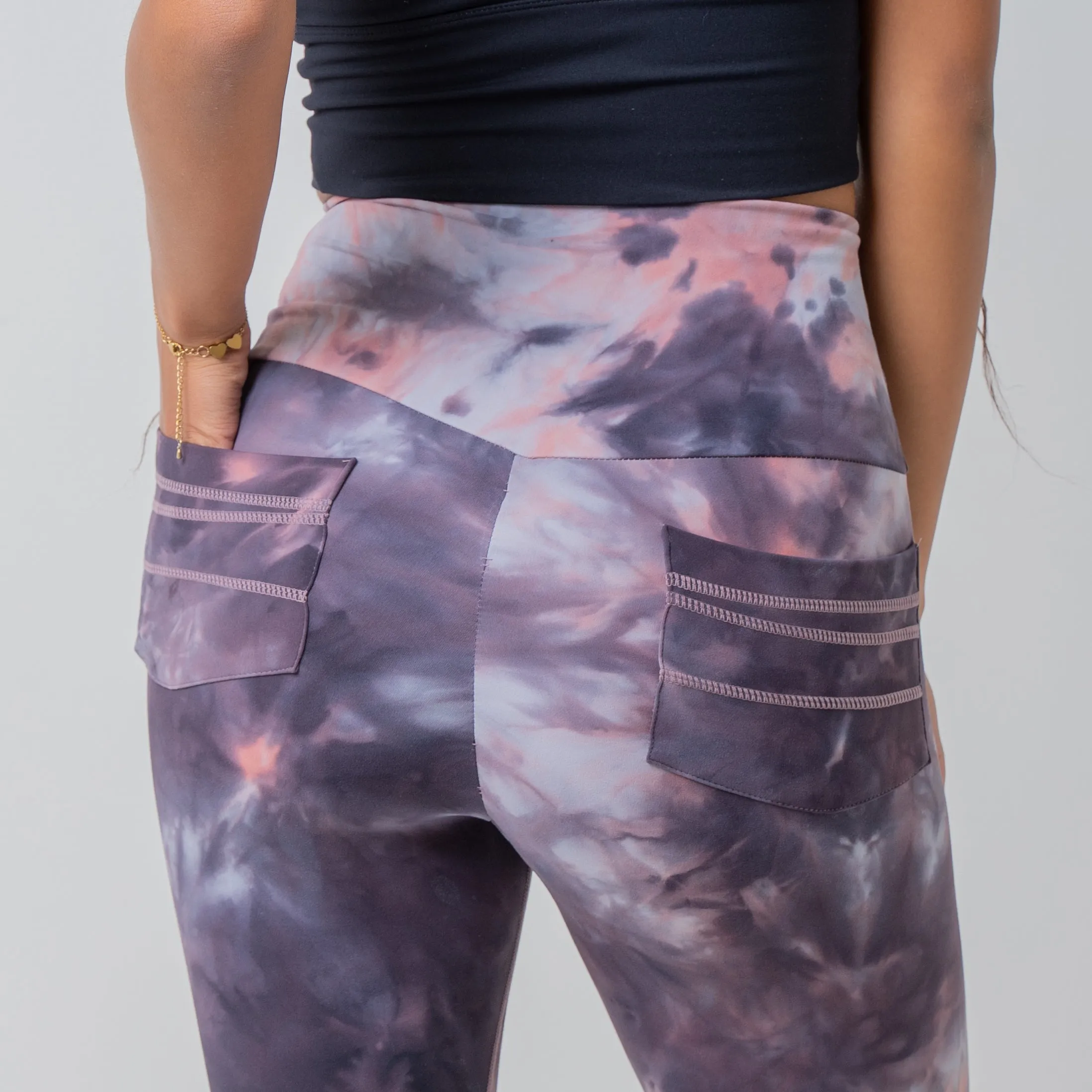 FlexTrek Leggings Graphite Gray Pink