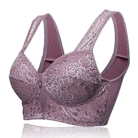 Front Zipper Wireless Breathable Yoga Bra