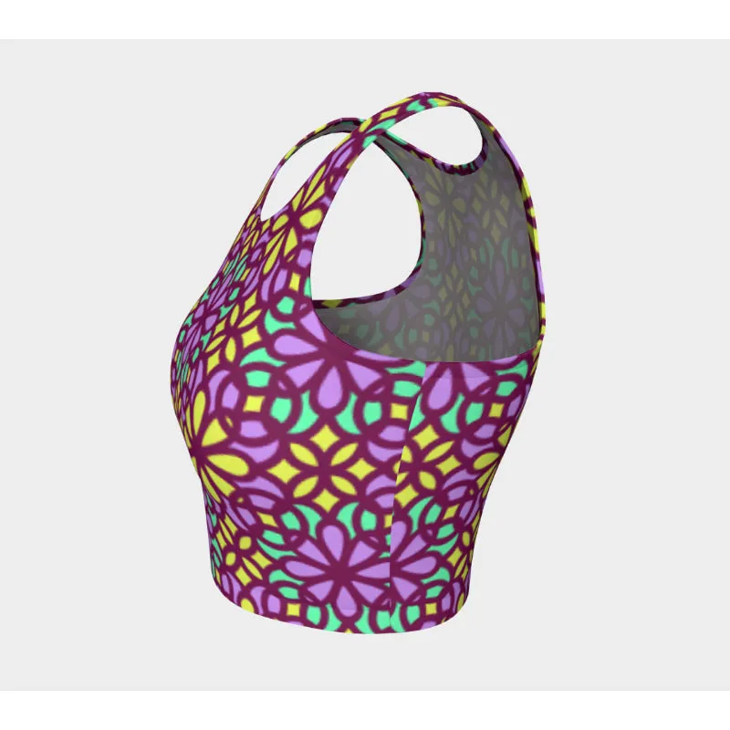 Garnet Stained Glass Athletic Crop Top