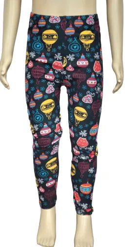 Girl's Christmas Leggings"Decoration Print"