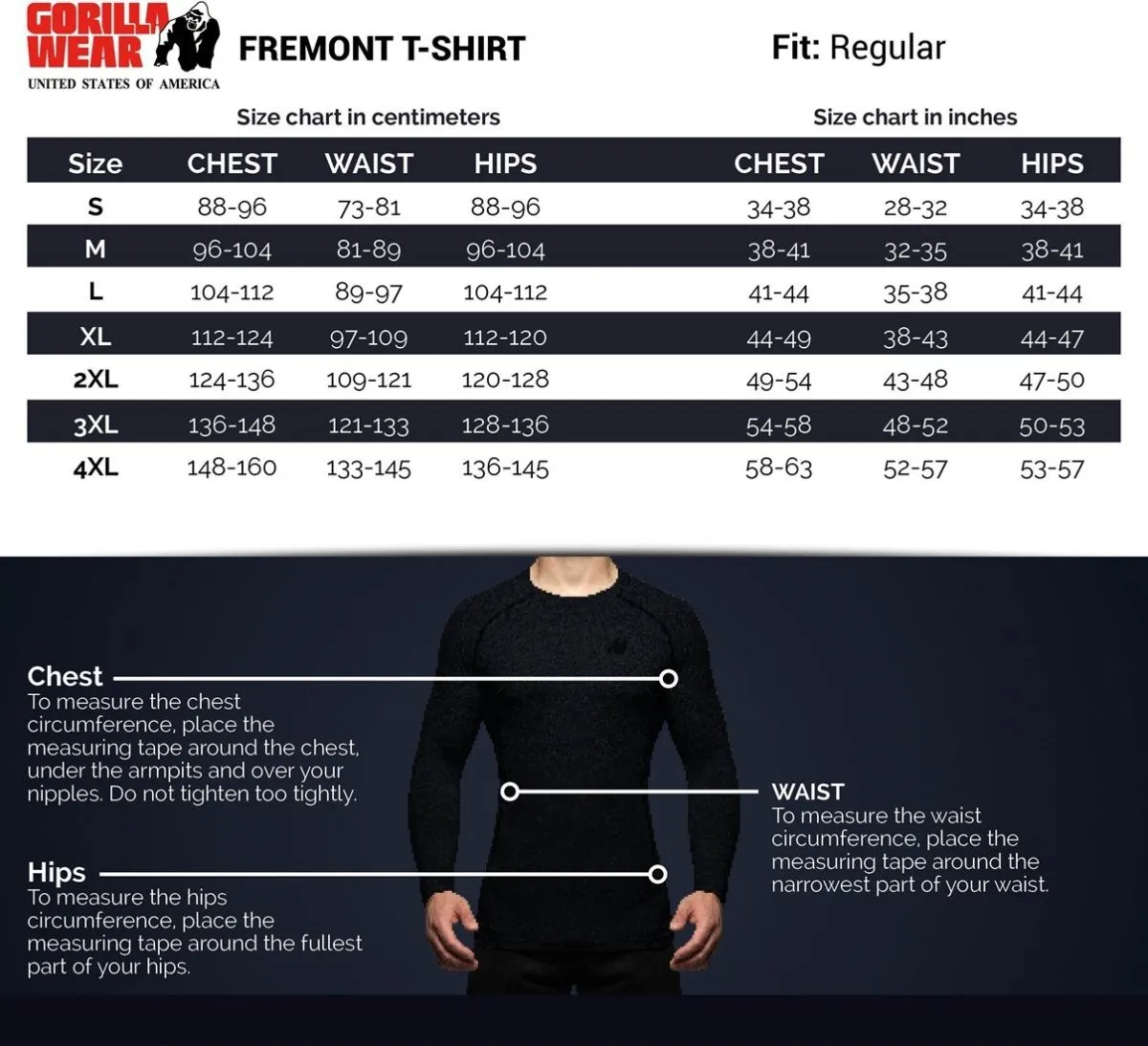 Gorilla Wear Fremont T-Shirt Black/White