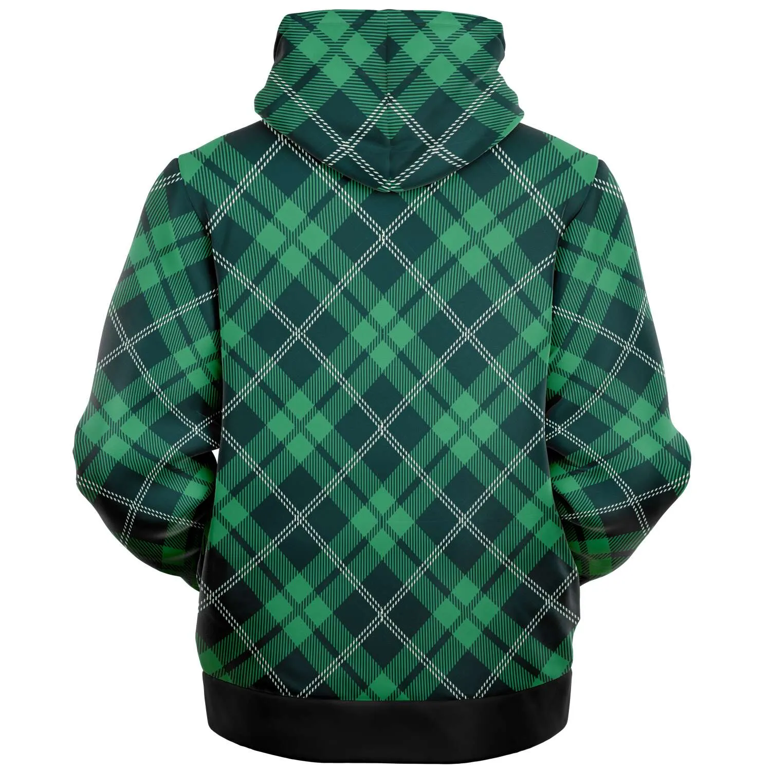 Green Tartan Fleece Lined Zip Hoodie