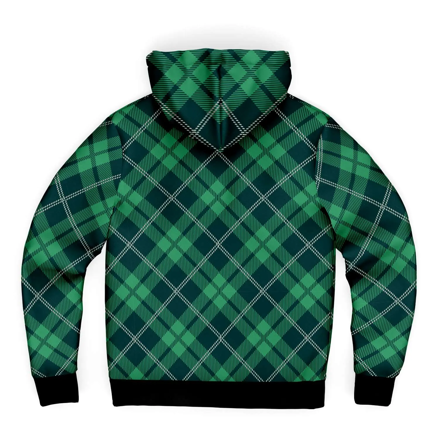 Green Tartan Fleece Lined Zip Hoodie