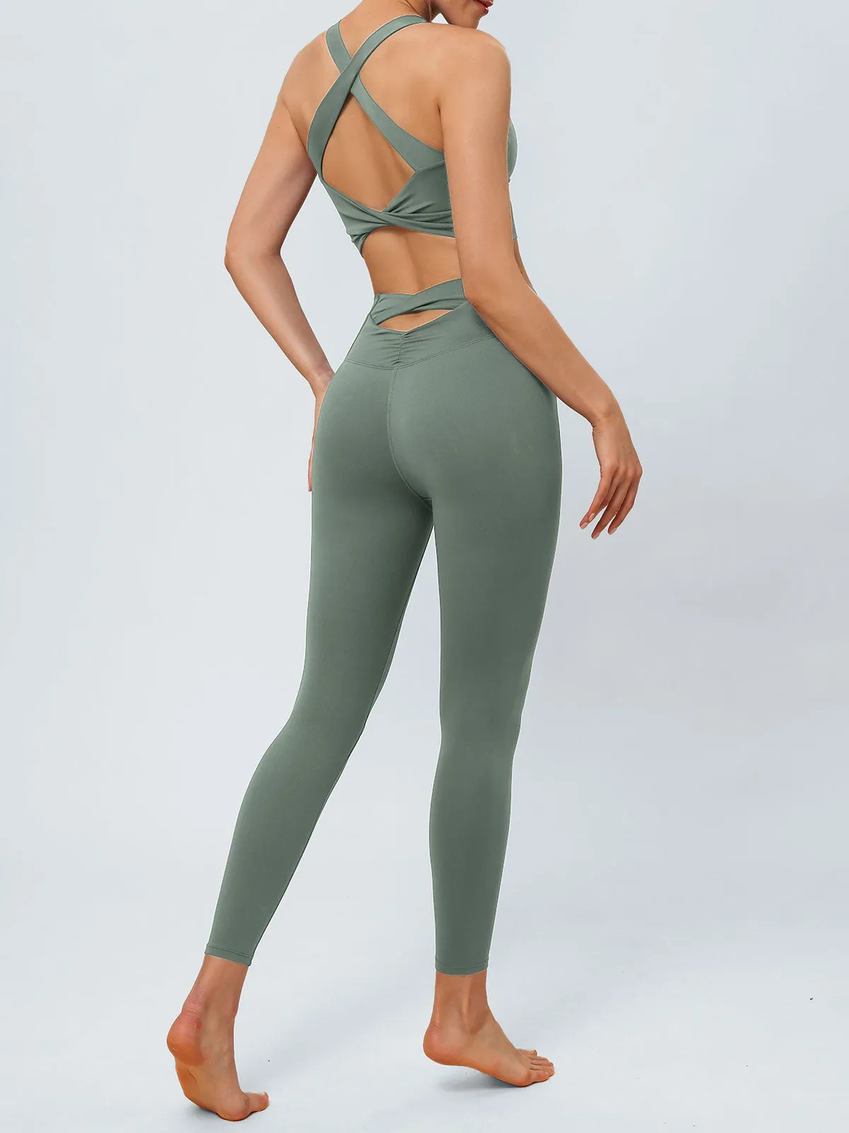 Green Twist X-Cross Sports Bra - Light Support