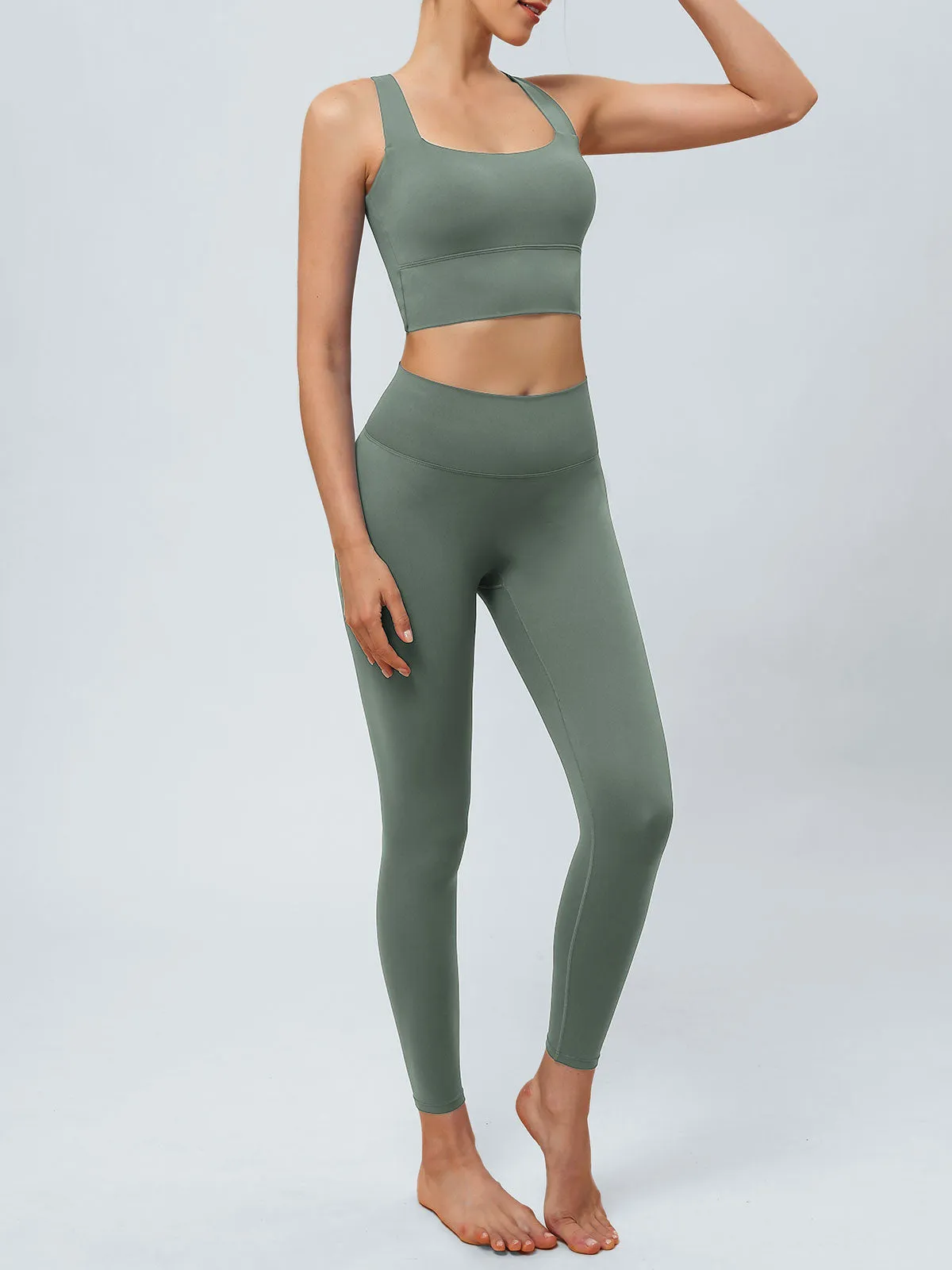 Green Twist X-Cross Sports Bra - Light Support