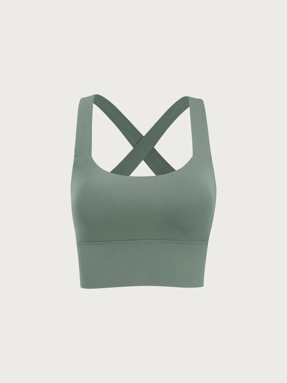 Green Twist X-Cross Sports Bra - Light Support