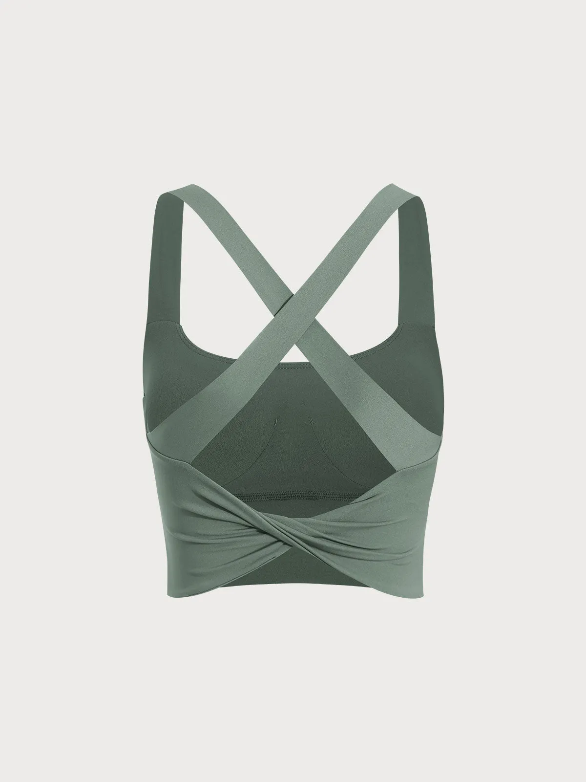 Green Twist X-Cross Sports Bra - Light Support