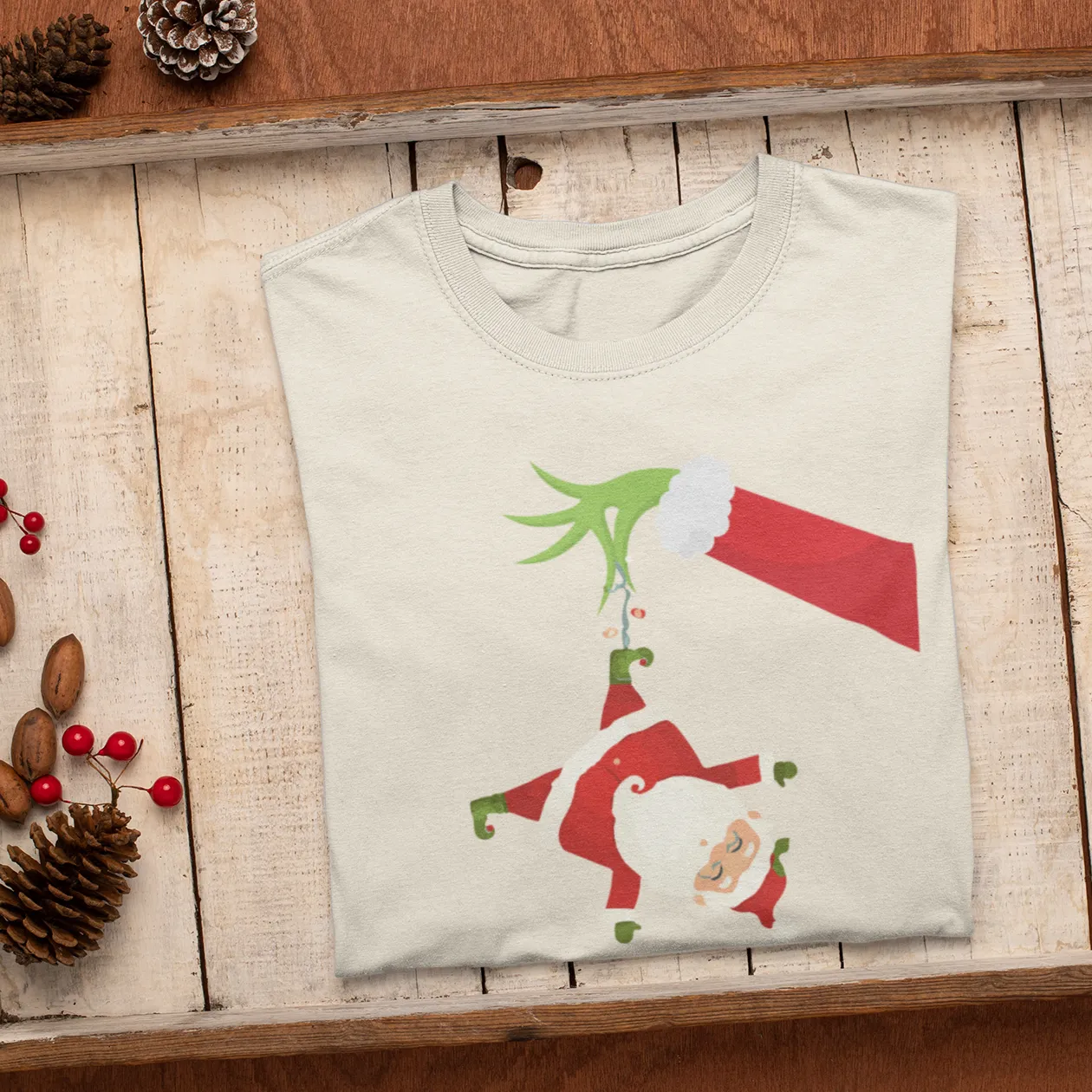 Grinch Santa Christmas Shirt, Xmas mom pajamas, Mother gift shirt, Mama Christmas gift Tee, Christmas Santa Tshirt,Christmas Party Shirt