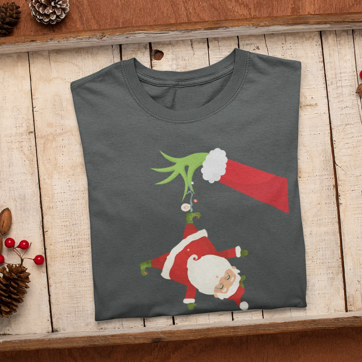 Grinch Santa Christmas Shirt, Xmas mom pajamas, Mother gift shirt, Mama Christmas gift Tee, Christmas Santa Tshirt,Christmas Party Shirt