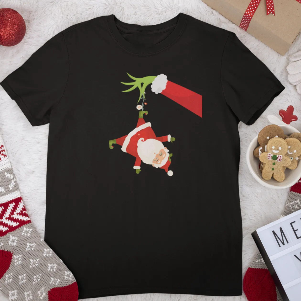 Grinch Santa Christmas Shirt, Xmas mom pajamas, Mother gift shirt, Mama Christmas gift Tee, Christmas Santa Tshirt,Christmas Party Shirt