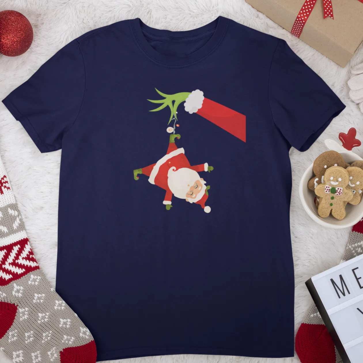 Grinch Santa Christmas Shirt, Xmas mom pajamas, Mother gift shirt, Mama Christmas gift Tee, Christmas Santa Tshirt,Christmas Party Shirt