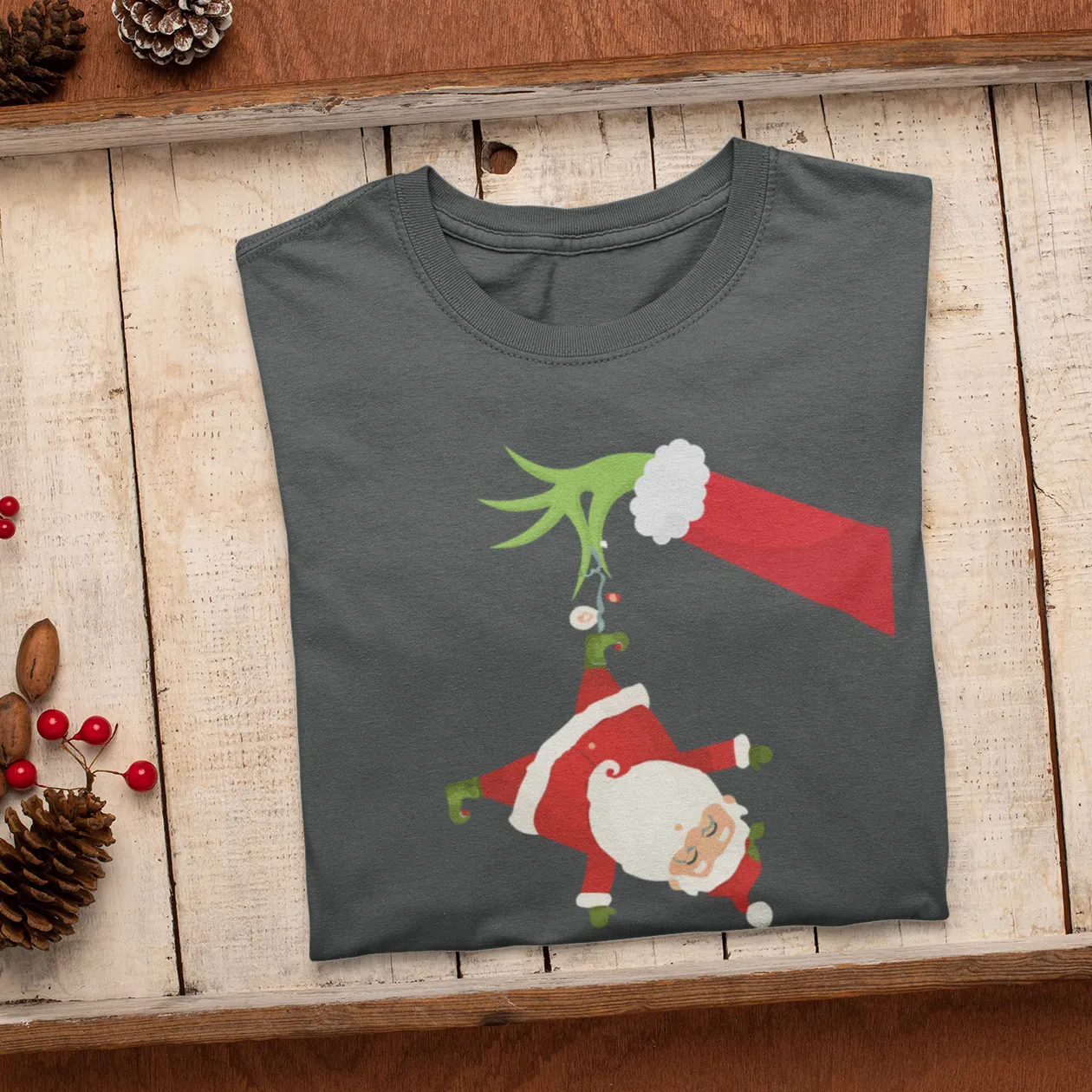 Grinch Santa Christmas Shirt, Xmas mom pajamas, Mother gift shirt, Mama Christmas gift Tee, Christmas Santa Tshirt,Christmas Party Shirt