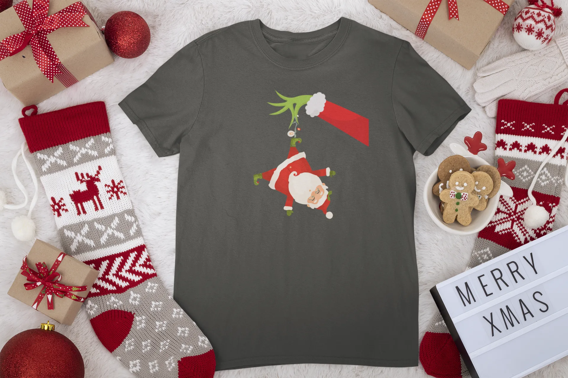 Grinch Santa Christmas Shirt, Xmas mom pajamas, Mother gift shirt, Mama Christmas gift Tee, Christmas Santa Tshirt,Christmas Party Shirt